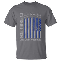 Retired US Air Force T Shirt Vintage USAF Veteran USA Flag - Wonder Print Shop