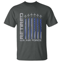Retired US Air Force T Shirt Vintage USAF Veteran USA Flag - Wonder Print Shop