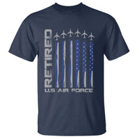 Retired US Air Force T Shirt Vintage USAF Veteran USA Flag - Wonder Print Shop