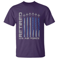 Retired US Air Force T Shirt Vintage USAF Veteran USA Flag - Wonder Print Shop