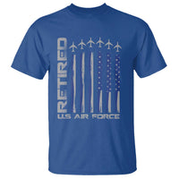 Retired US Air Force T Shirt Vintage USAF Veteran USA Flag - Wonder Print Shop