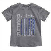 Retired US Air Force Toddler T Shirt Vintage USAF Veteran USA Flag - Wonder Print Shop