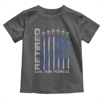 Retired US Air Force Toddler T Shirt Vintage USAF Veteran USA Flag - Wonder Print Shop