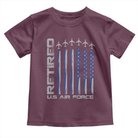 Retired US Air Force Toddler T Shirt Vintage USAF Veteran USA Flag - Wonder Print Shop