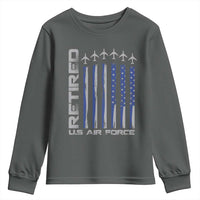 Retired US Air Force Youth Sweatshirt Vintage USAF Veteran USA Flag - Wonder Print Shop