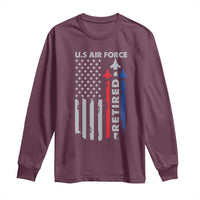 Veteran US Air Force Long Sleeve Shirt Vintage USA Flag Veterans - Wonder Print Shop