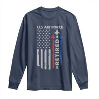 Veteran US Air Force Long Sleeve Shirt Vintage USA Flag Veterans - Wonder Print Shop