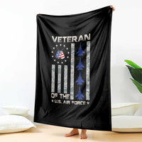 Veteran Of The US Air Force Throw Blanket Vintage Camo USA Flag Veterans - Wonder Print Shop