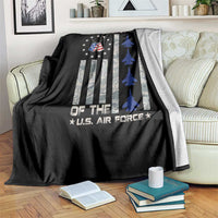 Veteran Of The US Air Force Throw Blanket Vintage Camo USA Flag Veterans - Wonder Print Shop