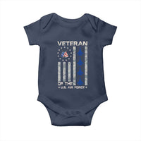 Veteran Of The US Air Force Baby Onesie Vintage Camo USA Flag Veterans - Wonder Print Shop