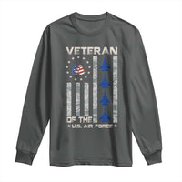 Veteran Of The US Air Force Long Sleeve Shirt Vintage Camo USA Flag Veterans - Wonder Print Shop