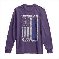 Veteran Of The US Air Force Long Sleeve Shirt Vintage Camo USA Flag Veterans - Wonder Print Shop