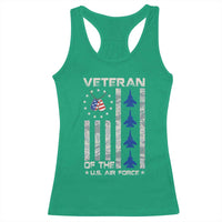 Veteran Of The US Air Force Racerback Tank Top Vintage Camo USA Flag Veterans - Wonder Print Shop