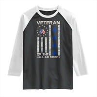 Veteran Of The US Air Force Raglan Shirt Vintage Camo USA Flag Veterans - Wonder Print Shop