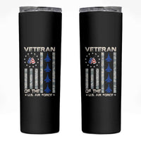 Veteran Of The US Air Force Skinny Tumbler Vintage Camo USA Flag Veterans - Wonder Print Shop