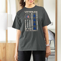 Veteran Of The US Air Force T Shirt For Women Vintage Camo USA Flag Veterans - Wonder Print Shop