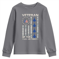 Veteran Of The US Air Force Youth Sweatshirt Vintage Camo USA Flag Veterans - Wonder Print Shop