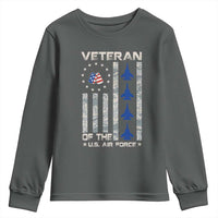 Veteran Of The US Air Force Youth Sweatshirt Vintage Camo USA Flag Veterans - Wonder Print Shop
