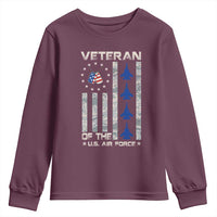 Veteran Of The US Air Force Youth Sweatshirt Vintage Camo USA Flag Veterans - Wonder Print Shop