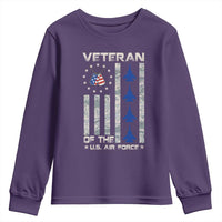 Veteran Of The US Air Force Youth Sweatshirt Vintage Camo USA Flag Veterans - Wonder Print Shop