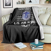 Retired Master Sergeant Of The Air Force Veteran Throw Blanket Vintage USA Flag Veterans - Wonder Print Shop