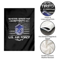 Retired Master Sergeant Of The Air Force Veteran Garden Flag Vintage USA Flag Veterans - Wonder Print Shop