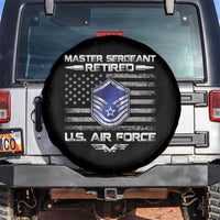 Retired Master Sergeant Of The Air Force Veteran Spare Tire Cover Vintage USA Flag Veterans - Wonder Print Shop