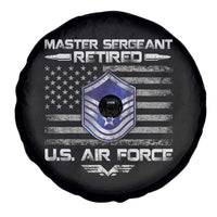 Retired Master Sergeant Of The Air Force Veteran Spare Tire Cover Vintage USA Flag Veterans - Wonder Print Shop