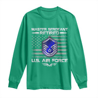 Retired Master Sergeant Of The Air Force Veteran Long Sleeve Shirt Vintage USA Flag Veterans - Wonder Print Shop