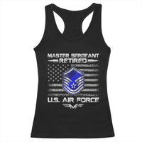 Retired Master Sergeant Of The Air Force Veteran Racerback Tank Top Vintage USA Flag Veterans - Wonder Print Shop
