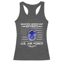 Retired Master Sergeant Of The Air Force Veteran Racerback Tank Top Vintage USA Flag Veterans - Wonder Print Shop