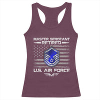 Retired Master Sergeant Of The Air Force Veteran Racerback Tank Top Vintage USA Flag Veterans - Wonder Print Shop