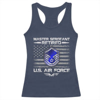 Retired Master Sergeant Of The Air Force Veteran Racerback Tank Top Vintage USA Flag Veterans - Wonder Print Shop
