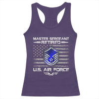 Retired Master Sergeant Of The Air Force Veteran Racerback Tank Top Vintage USA Flag Veterans - Wonder Print Shop