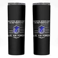 Retired Master Sergeant Of The Air Force Veteran Skinny Tumbler Vintage USA Flag Veterans - Wonder Print Shop