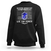 Retired Master Sergeant Of The Air Force Veteran Sweatshirt Vintage USA Flag Veterans - Wonder Print Shop