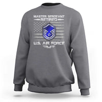 Retired Master Sergeant Of The Air Force Veteran Sweatshirt Vintage USA Flag Veterans - Wonder Print Shop