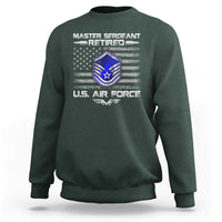 Retired Master Sergeant Of The Air Force Veteran Sweatshirt Vintage USA Flag Veterans - Wonder Print Shop