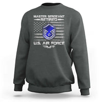 Retired Master Sergeant Of The Air Force Veteran Sweatshirt Vintage USA Flag Veterans - Wonder Print Shop