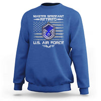 Retired Master Sergeant Of The Air Force Veteran Sweatshirt Vintage USA Flag Veterans - Wonder Print Shop