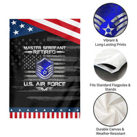 Retired Master Sergeant Of The Air Force Veteran Garden Flag Vintage USA Flag Veterans
