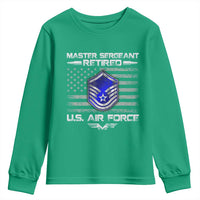 Retired Master Sergeant Of The Air Force Veteran Youth Sweatshirt Vintage USA Flag Veterans - Wonder Print Shop