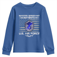 Retired Master Sergeant Of The Air Force Veteran Youth Sweatshirt Vintage USA Flag Veterans - Wonder Print Shop