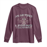 An Air Force Legend Has Retired Long Sleeve Shirt Vintage Camo US Veteran - Wonder Print Shop