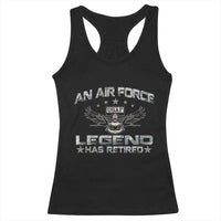 An Air Force Legend Has Retired Racerback Tank Top Vintage Camo US Veteran - Wonder Print Shop