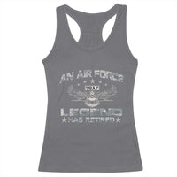 An Air Force Legend Has Retired Racerback Tank Top Vintage Camo US Veteran - Wonder Print Shop