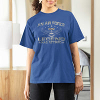 An Air Force Legend Has Retired T Shirt For Women Vintage Camo US Veteran - Wonder Print Shop