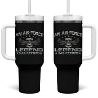 An Air Force Legend Has Retired Tumbler With Handle Vintage Camo US Veteran - Wonder Print Shop