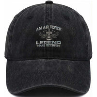 An Air Force Legend Has Retired Washed Cotton Baseball Cap Vintage Camo US Veteran