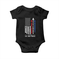 Air Force Veteran Baby Onesie Vintage US Flag - Wonder Print Shop